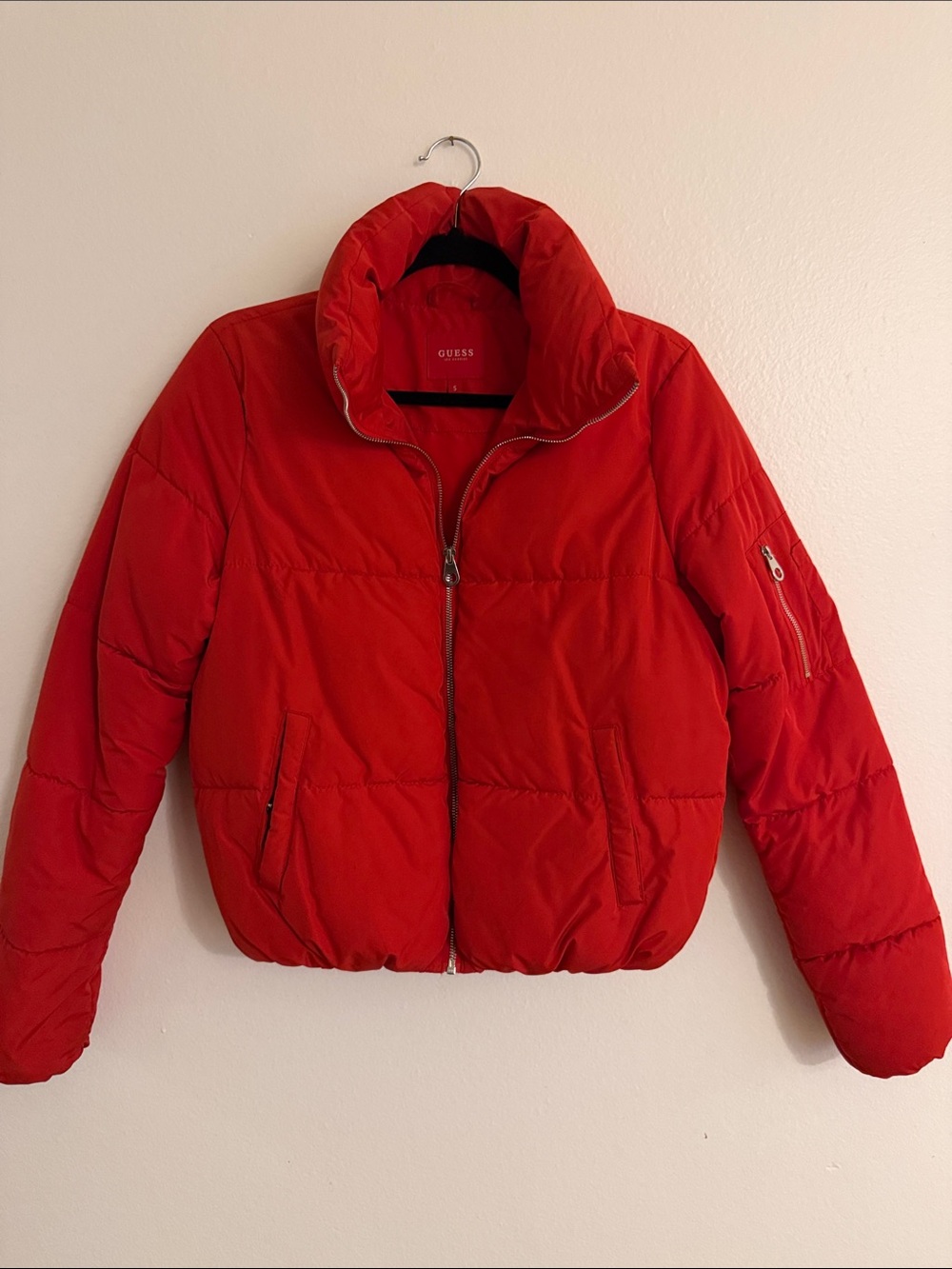 GUESS Red Puffer Jacket - Women's Insulated Coat